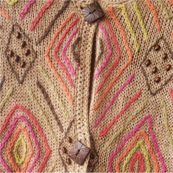 Crocheted Knit Bead Sigrid olsen Sport Cardigan - Picture 6 of 14